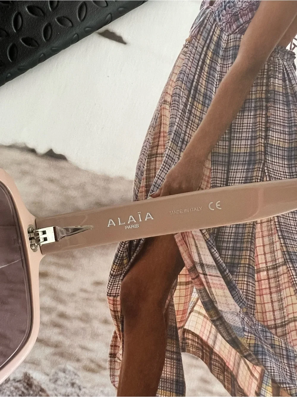 ALAÏA Oversized Square Women's Sunglasses in Beige